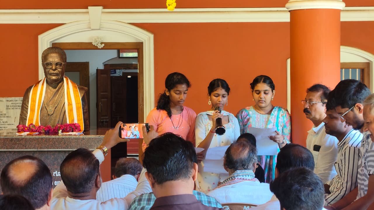 Students presenting during the annual commemoration